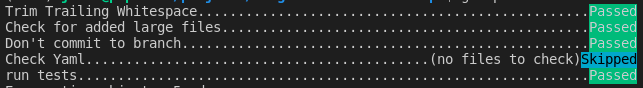 “pre-commit hooks executing during push.”